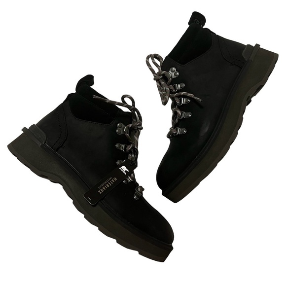 Sorel Hi Line Hiker Boot Waterproof Suede in Black Womens Size 8 Hiking Camping - Picture 2 of 8